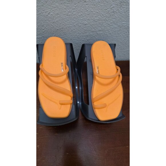 Crocs Women's Miami Frosted Toe Loop Strappy Orange Slide Sandals W5 - Picture 2 of 8